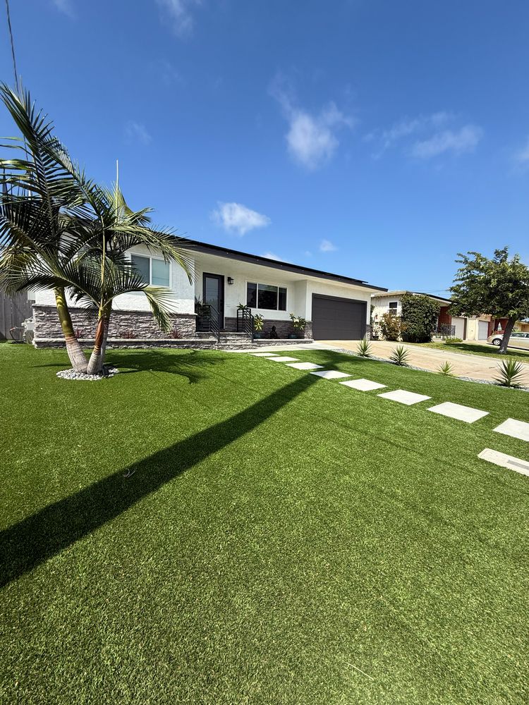 Front Yard Remodel with Artificial Turf and Pavers in Clairemont, CA (8)